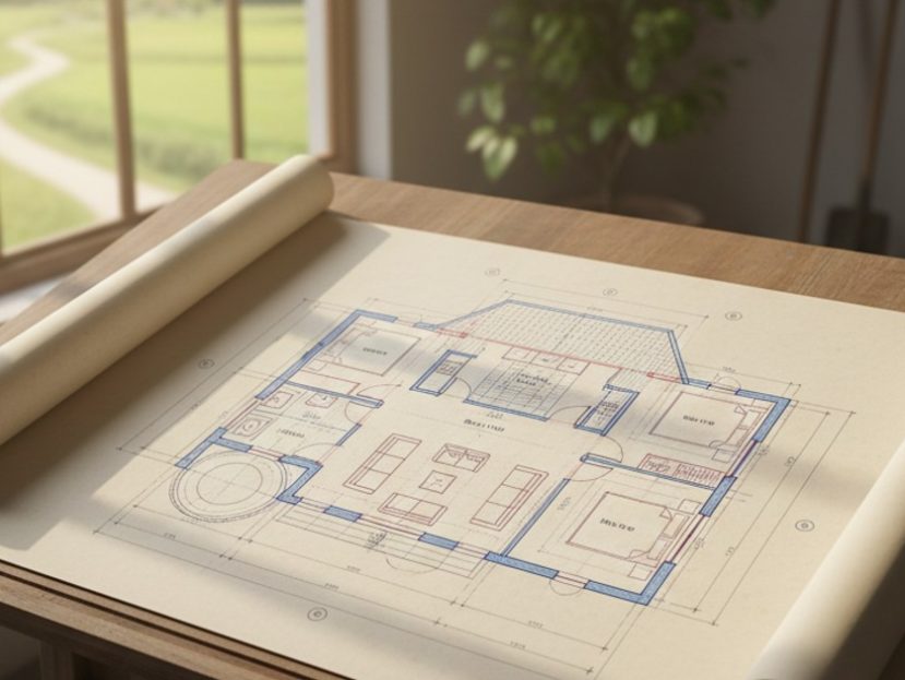 bản vẽ nhà cấp 4 nông thôn 3 phòng ngủ