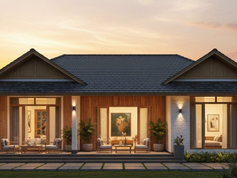 mẫu nhà cấp 4 1 tầng 3 phòng ngủ