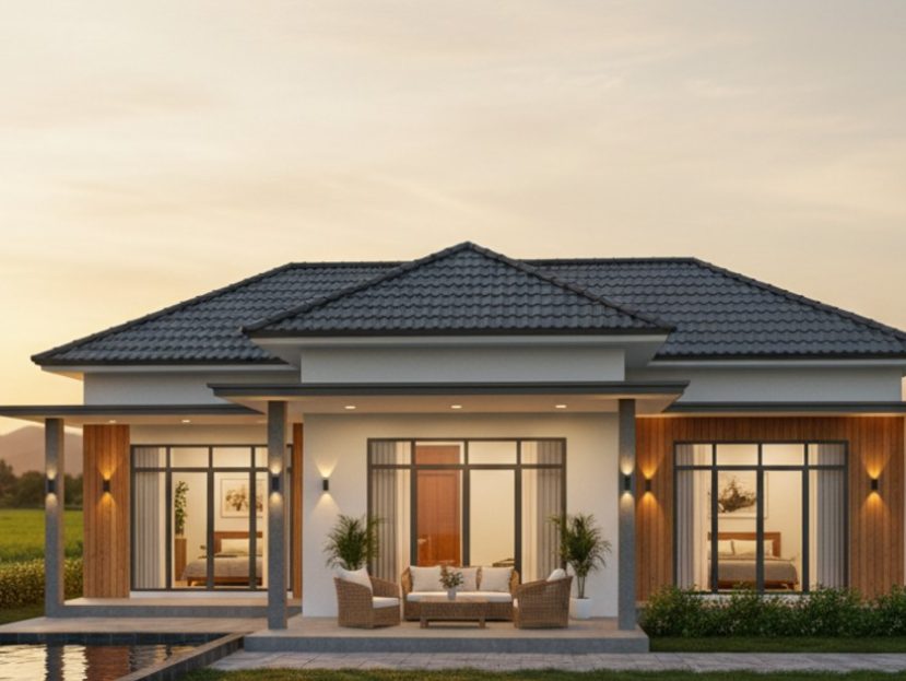 mẫu nhà cấp 4 3 phòng ngủ 400 triệu