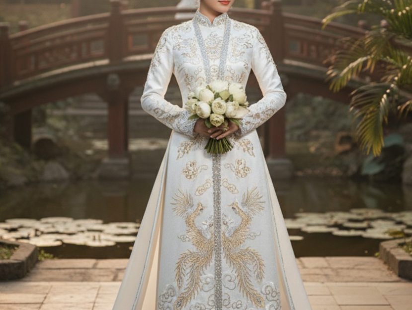 Vietnamese bridal overcoat