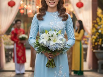 Vietnamese wedding bridesmaid