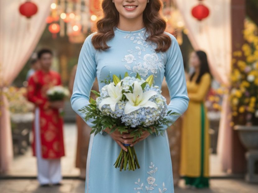 Vietnamese wedding bridesmaid