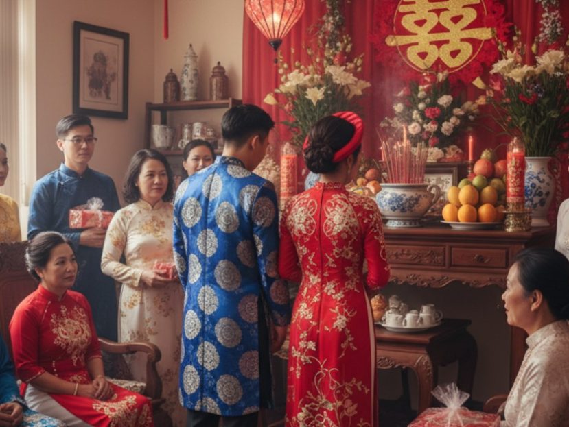a Vietnamese wedding consists of several