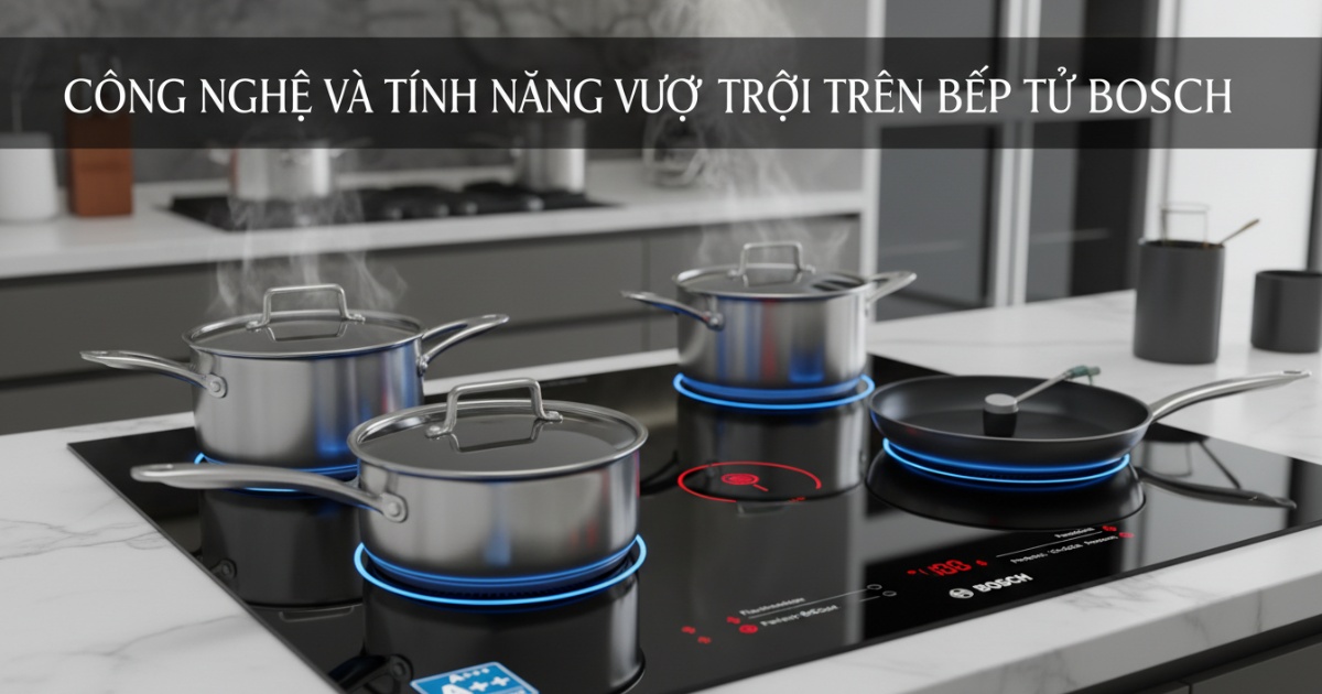 Công nghệ và tính năng vượt trội trên bếp từ Bosch