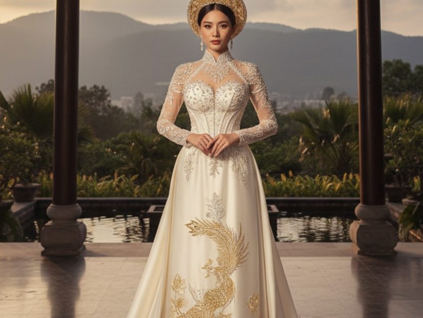 modern Vietnamese wedding dress