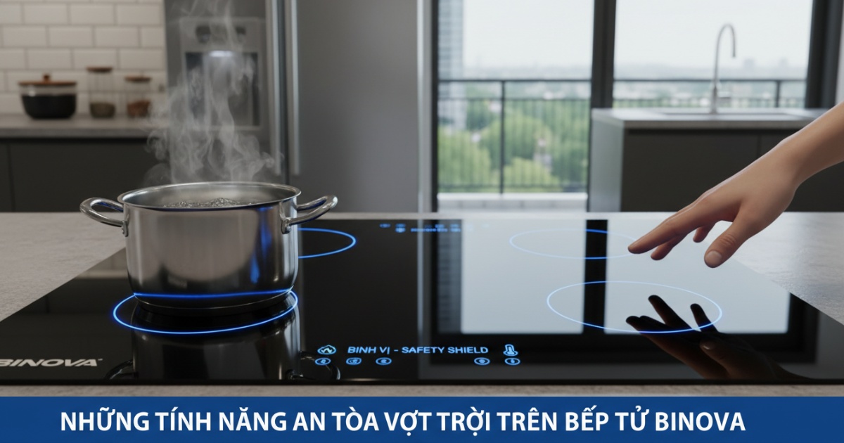 Những tính năng an toàn vượt trội trên bếp từ Binova
