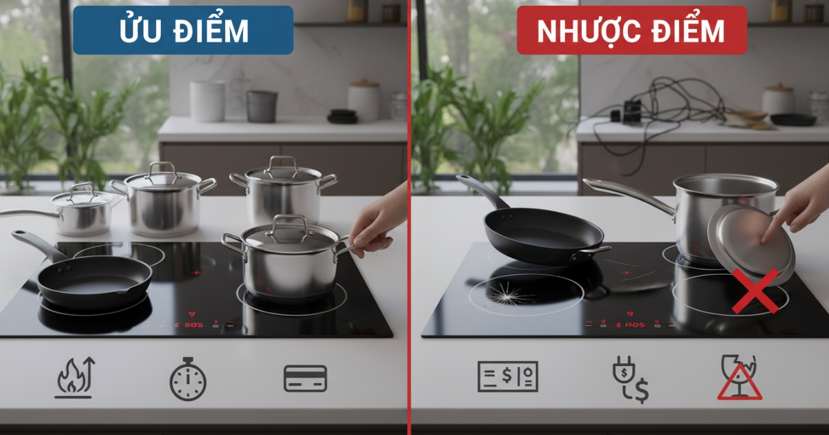 Ưu điểm và nhược điểm thực tế khi sử dụng bếp từ Bosch