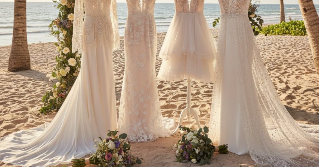 Beautiful designs of summer wedding dresses for outdoor events