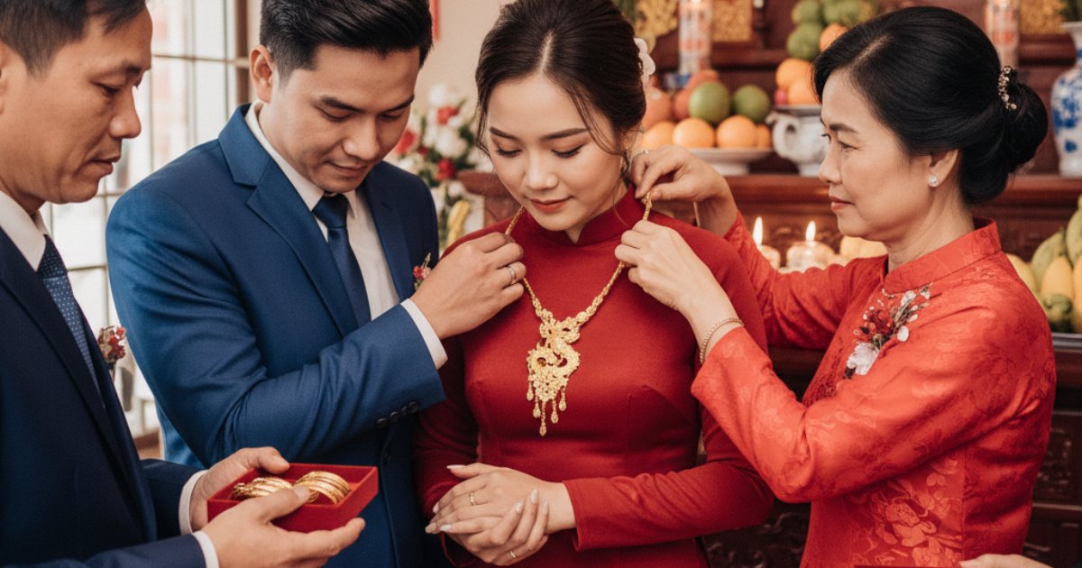 Cultural etiquette for giving and receiving Vietnamese wedding jewelry Cultural etiquette for giving and receiving Vietnamese wedding jewelry
