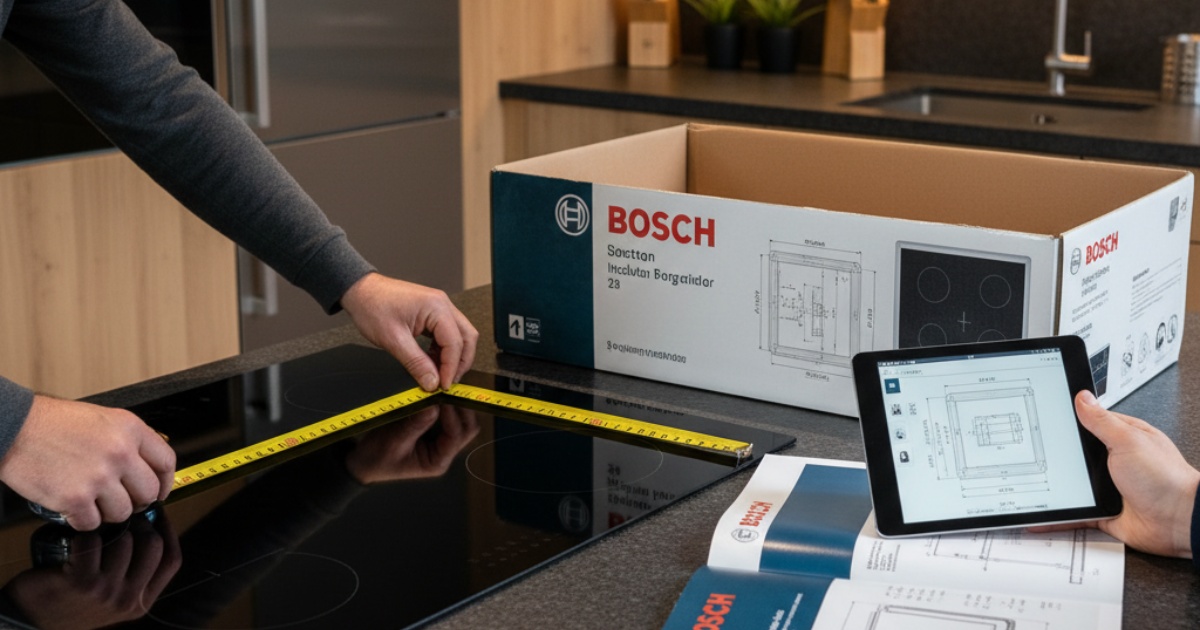 Kinh nghiệm mua bếp từ Bosch dựa trên kích thước khoét đá