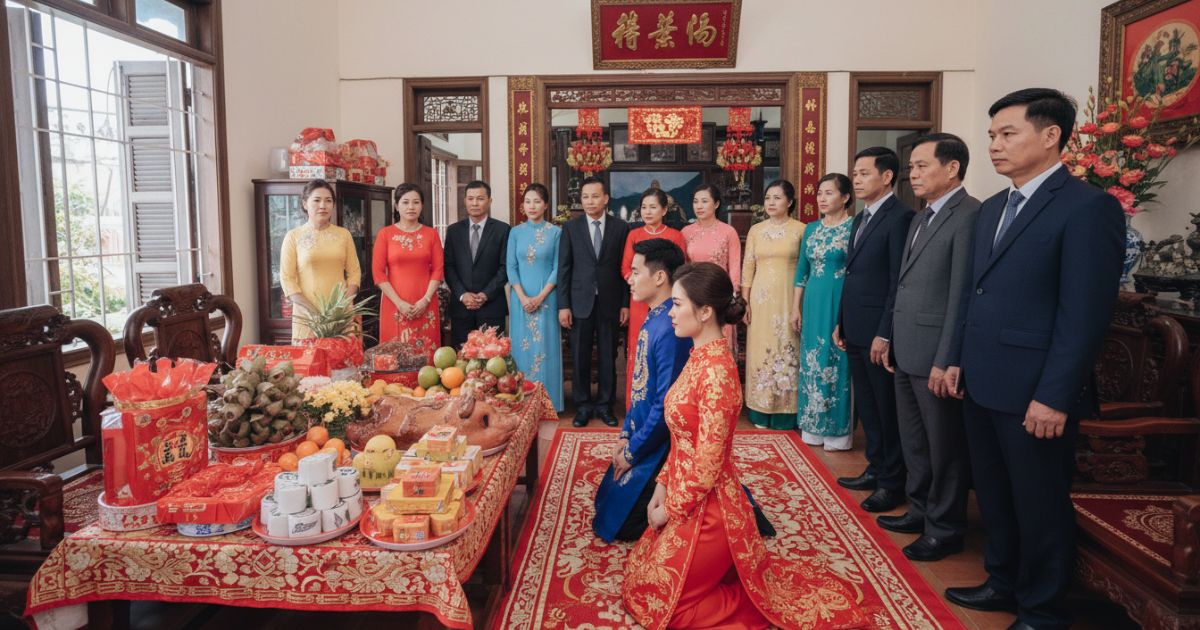Vietnamese wedding engagement - Common Rituals During the Vietnamese wedding engagement Vietnamese wedding engagement - Common Rituals During the Vietnamese wedding engagement