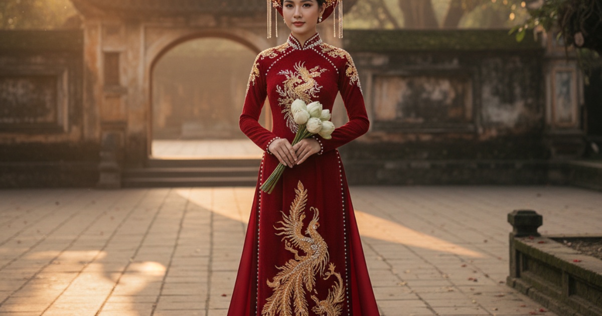 Traditional Features of a Wedding Ao Dai Traditional Features of a Wedding Ao Dai