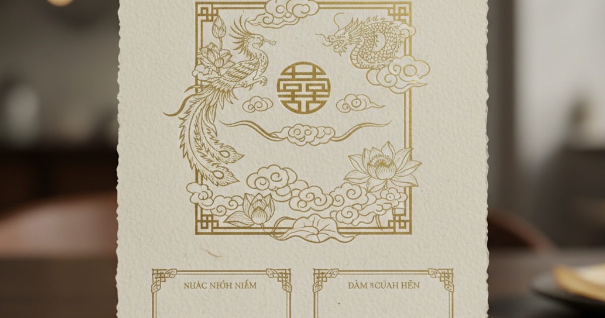 Traditional structure of a Vietnamese wedding invitation wording template Traditional structure of a Vietnamese wedding invitation wording template