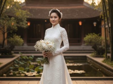 Vietnamese wedding dress white
