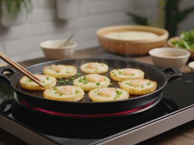 nướng bánh bằng bếp hồng ngoại