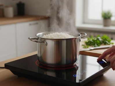 nấu cơm bằng bếp hồng ngoại