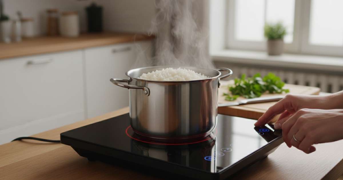 nấu cơm bằng bếp hồng ngoại