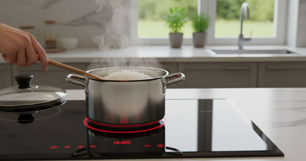 nấu cơm bằng bếp từ